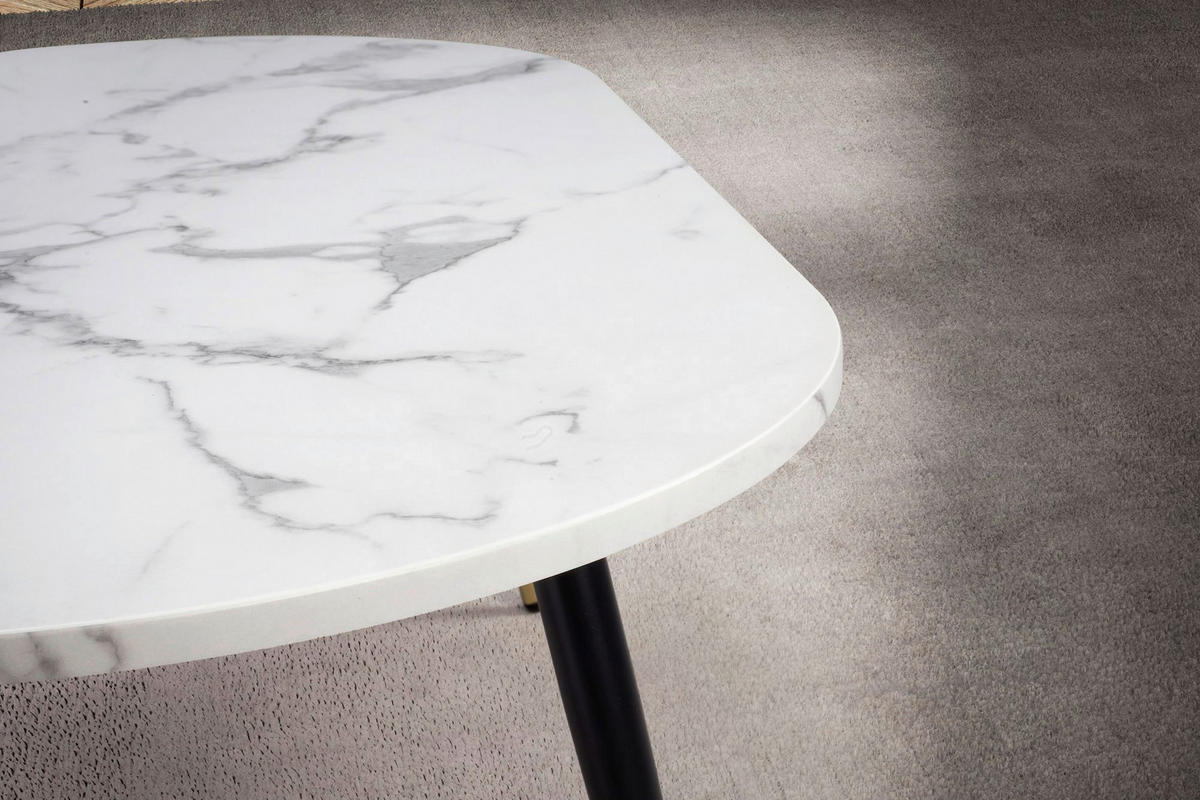 Couchtisch weiß Marmor Optik B/H/T: ca. 120x42x60 cm Couchtisch - weiß (120,00/42,00/60,00cm) - Wohnling
