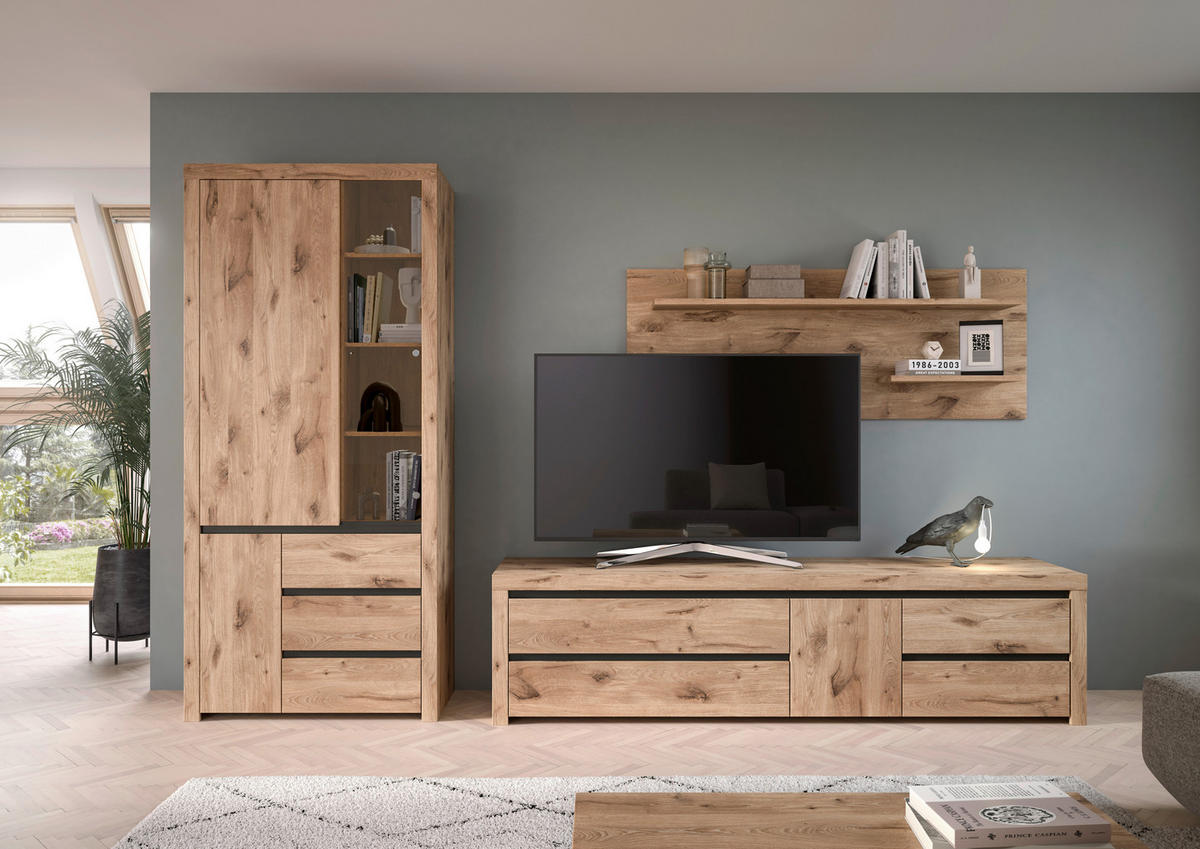 Wandboard Woody Nox Oak Nachbildung B/H/T: ca. 160x60x20 cm Woody - (160,00/60,00/20,00cm)