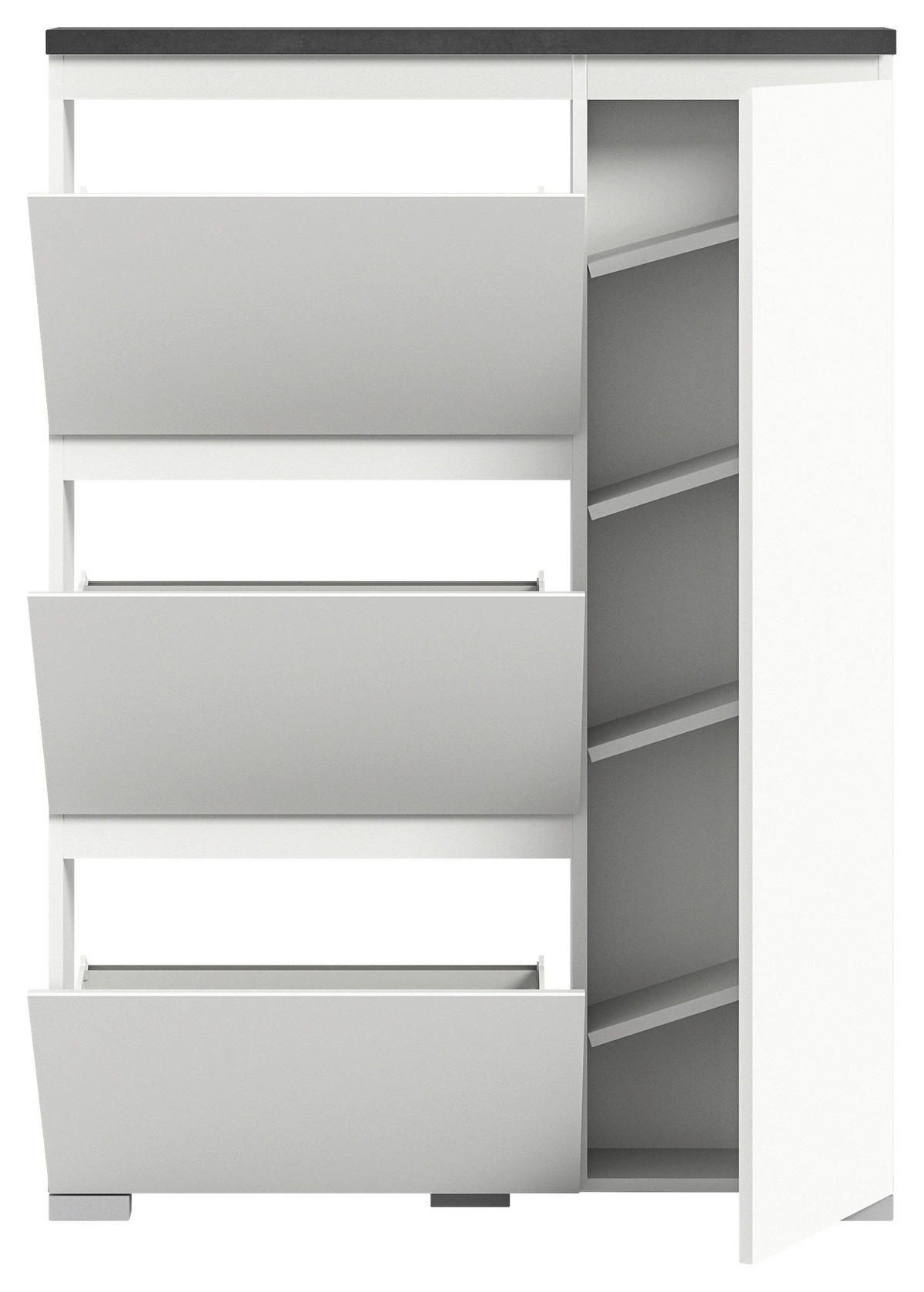 Schuhschrank Shoelove weiß grau B/H/T: ca. 95x130x18 cm Shoelove - weiß/grau (95,00/130,00/18,00cm) - xonox.home
