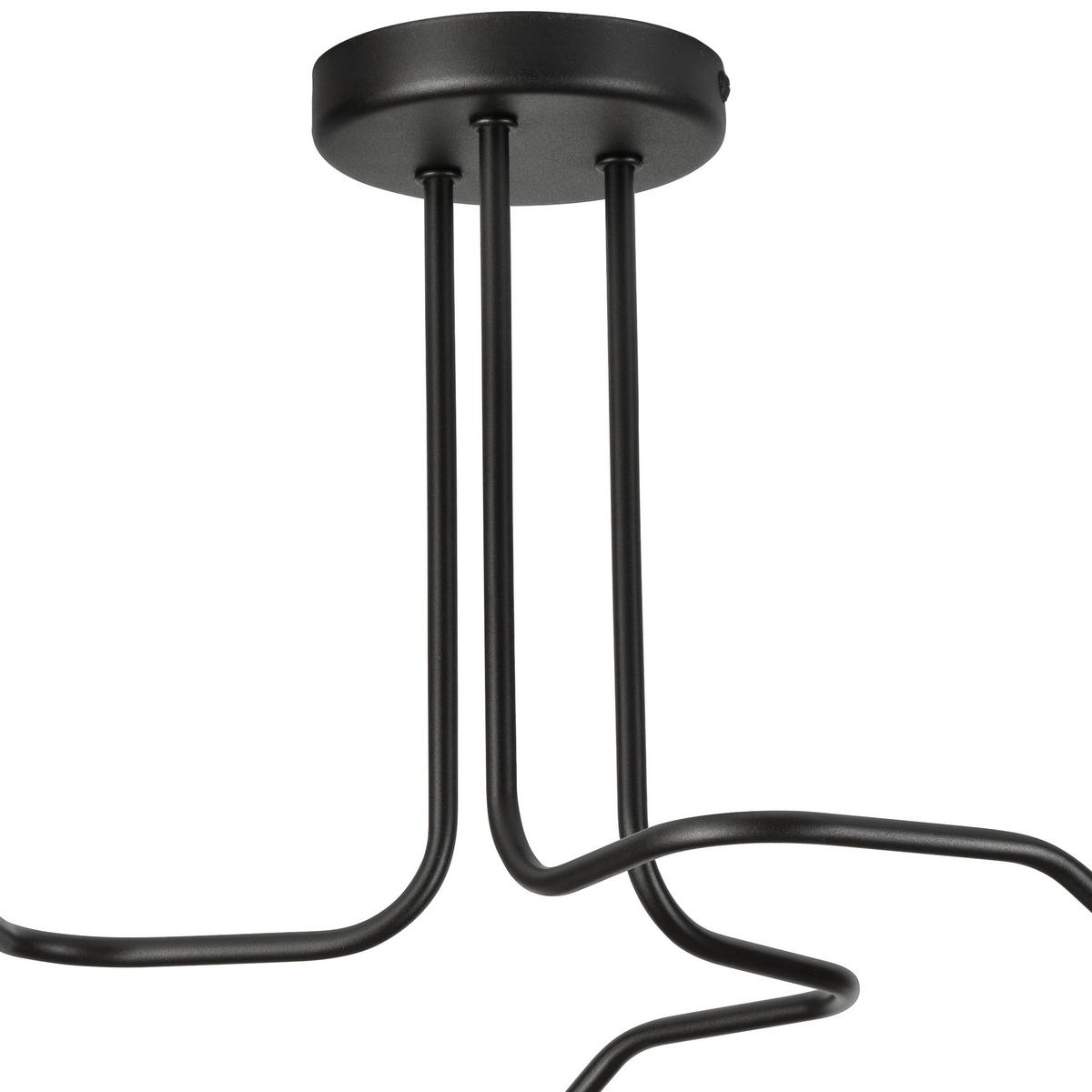 Lamkur Deckenleuchte DOMINO 51215 schwarz Stahl H/L: ca. 40x55 cm E27 3 Brennstellen Domino - schwarz (55,00cm) - Lamkur