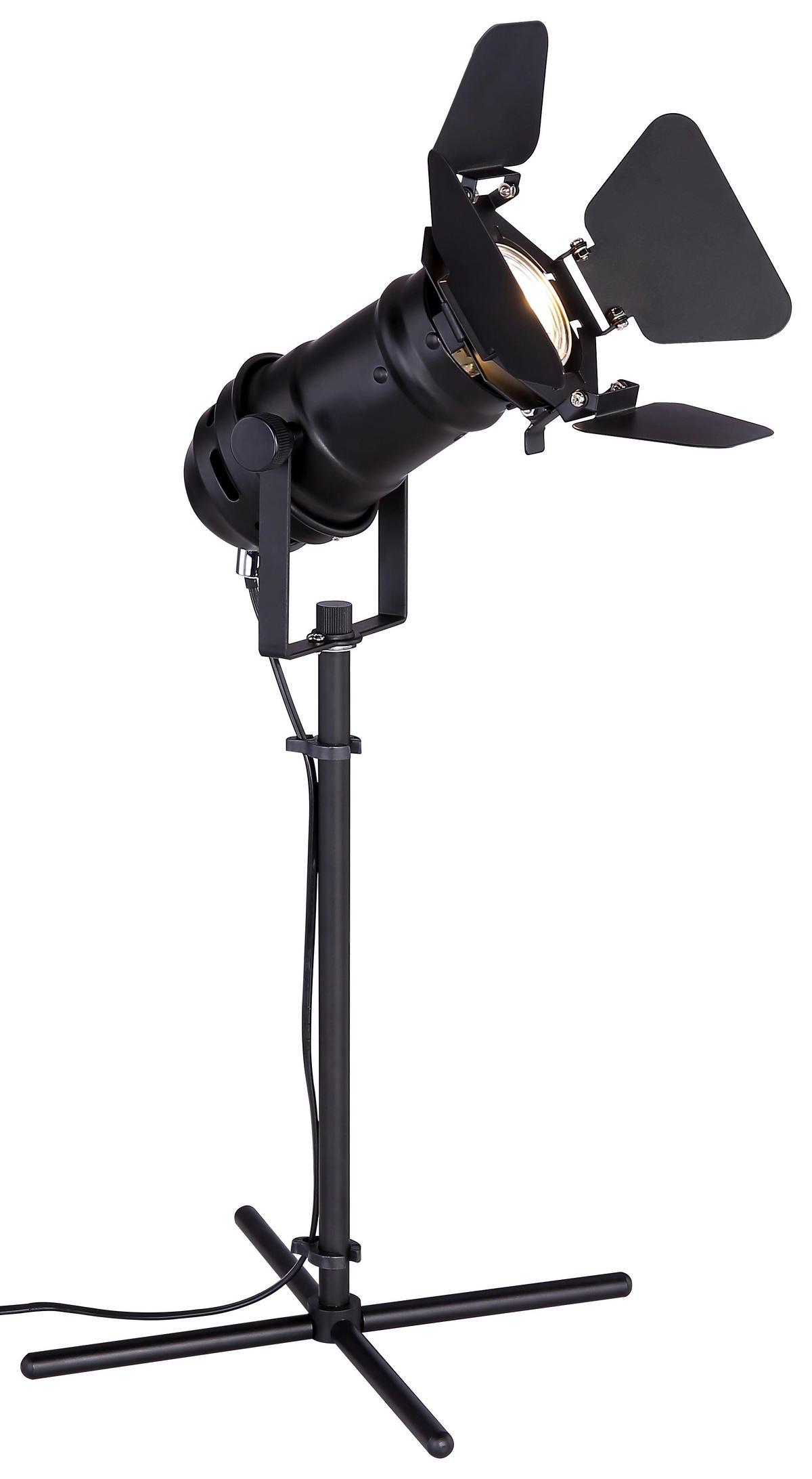 GLOBO Tischleuchte 54650-1TB schwarz Metall B/H/L: ca. 24x49x28 cm GU10 1 Brennstellen Tischleuchte_Egon - schwarz (28,00/24,00/49,00cm) - GLOBO