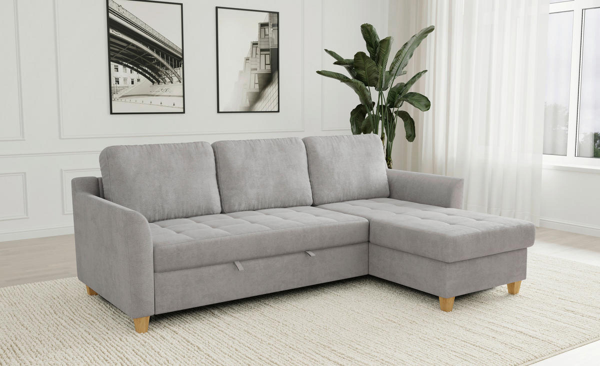 Ecksofa Liv Ashgrey Microfaser B/H/T: ca. 231x86x150 cm Liv - Eiche/Ashgrey (231,00/86,00/150,00cm)