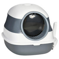 PawHut Katzen-Zubehör grau Edelstahl B/H/L: ca. 41x52x38 cm Katzenklo - weiß/grau (38,00/41,00/52,00cm) - PawHut