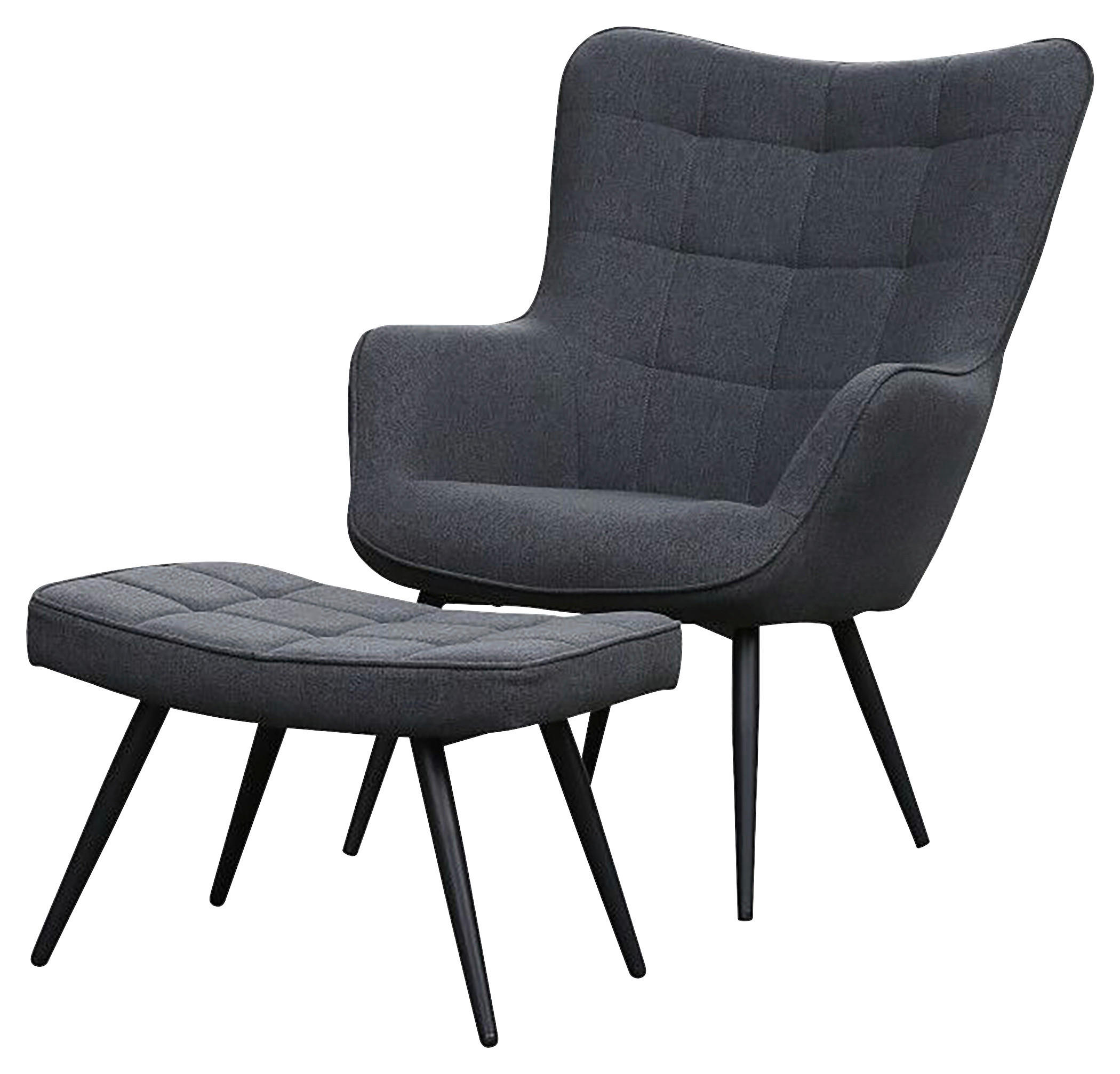 byLIVING Hocker UTA schwarz schwarz Stoff Metall B/H/T: ca. 60x39x41 cm UTA - schwarz (60,00/39,00/41,00cm) - byLIVING