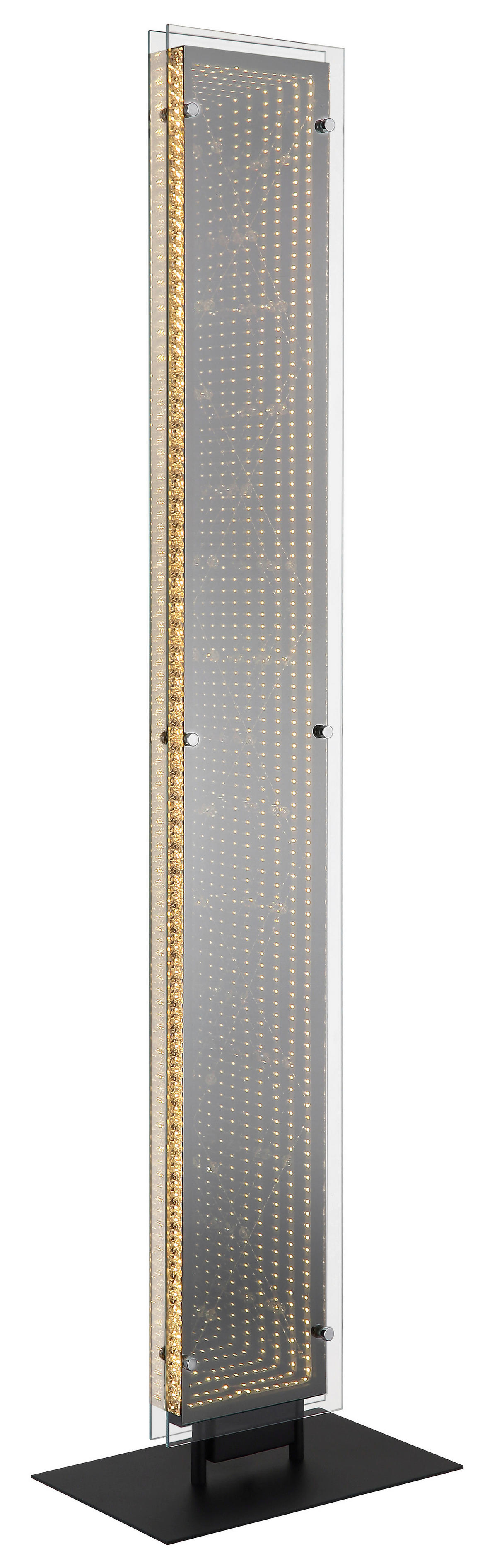 GLOBO Stehleuchte schwarz klar Kunststoff Aluminium Glas B/H/L: ca. 20x117x30 cm 1 Brennstellen Mirrora - klar/schwarz (30,00/20,00/117,00cm) - GLOBO