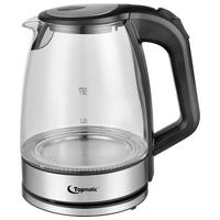 Topmatic Glas-Wasserkocher GWK-2200.9C schwarz Kunststoff ca. 1,8 l Wasserkocher_Glas - schwarz (1,80l) - Topmatic