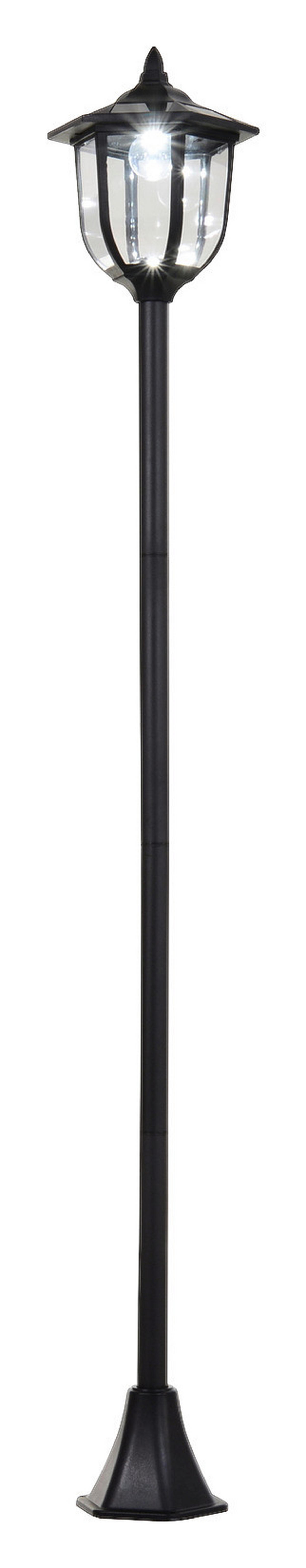 Gartenlaterne mit LED schwarz Kunststoff Edelstahl H/D: ca. 177x27 cm Solar Gartenlaterne B30-006 - schwarz (27,00/177,00cm) - Outsunny