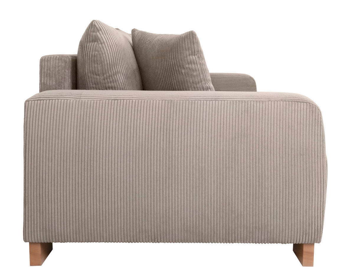 Big Sofa Alpha New dunkelbeige Velourstoff B/H/T: ca. 244x85x112 cm Alpha New - buche/dunkelbeige (244,00/85,00/112,00cm)