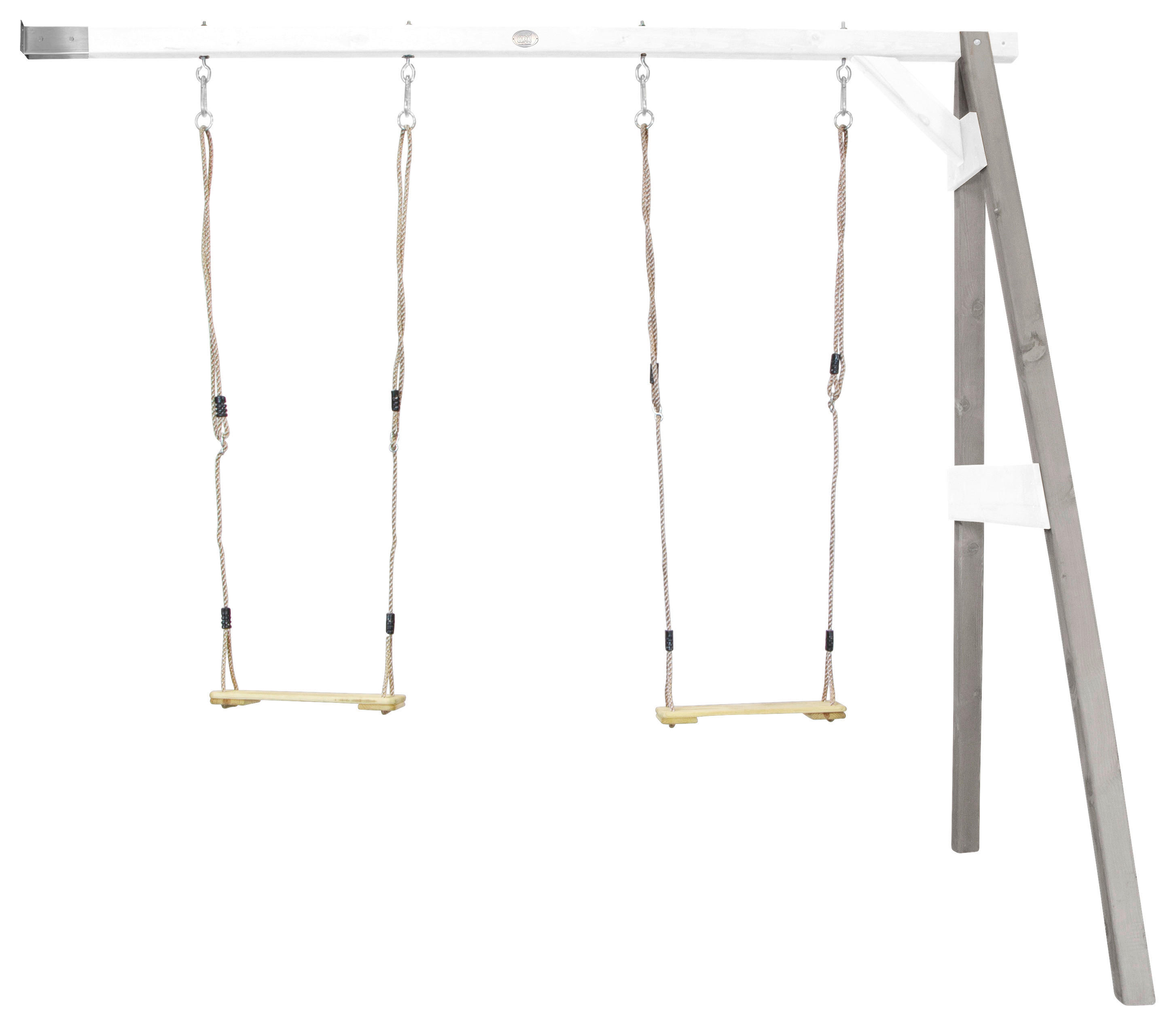 AXI Doppel-Anbauschaukel grau B/H/L: ca. 244x207x160 cm Doppel-Anbauschaukel - weiß/grau (160,00/244,00/207,00cm) - AXI
