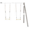 AXI Doppel-Anbauschaukel grau B/H/L: ca. 244x207x160 cm Doppel-Anbauschaukel - weiß/grau (160,00/244,00/207,00cm) - AXI