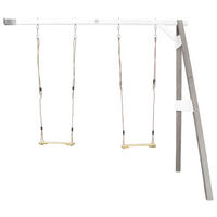 AXI Doppel-Anbauschaukel grau B/H/L: ca. 244x207x160 cm Doppel-Anbauschaukel - weiß/grau (160,00/244,00/207,00cm) - AXI
