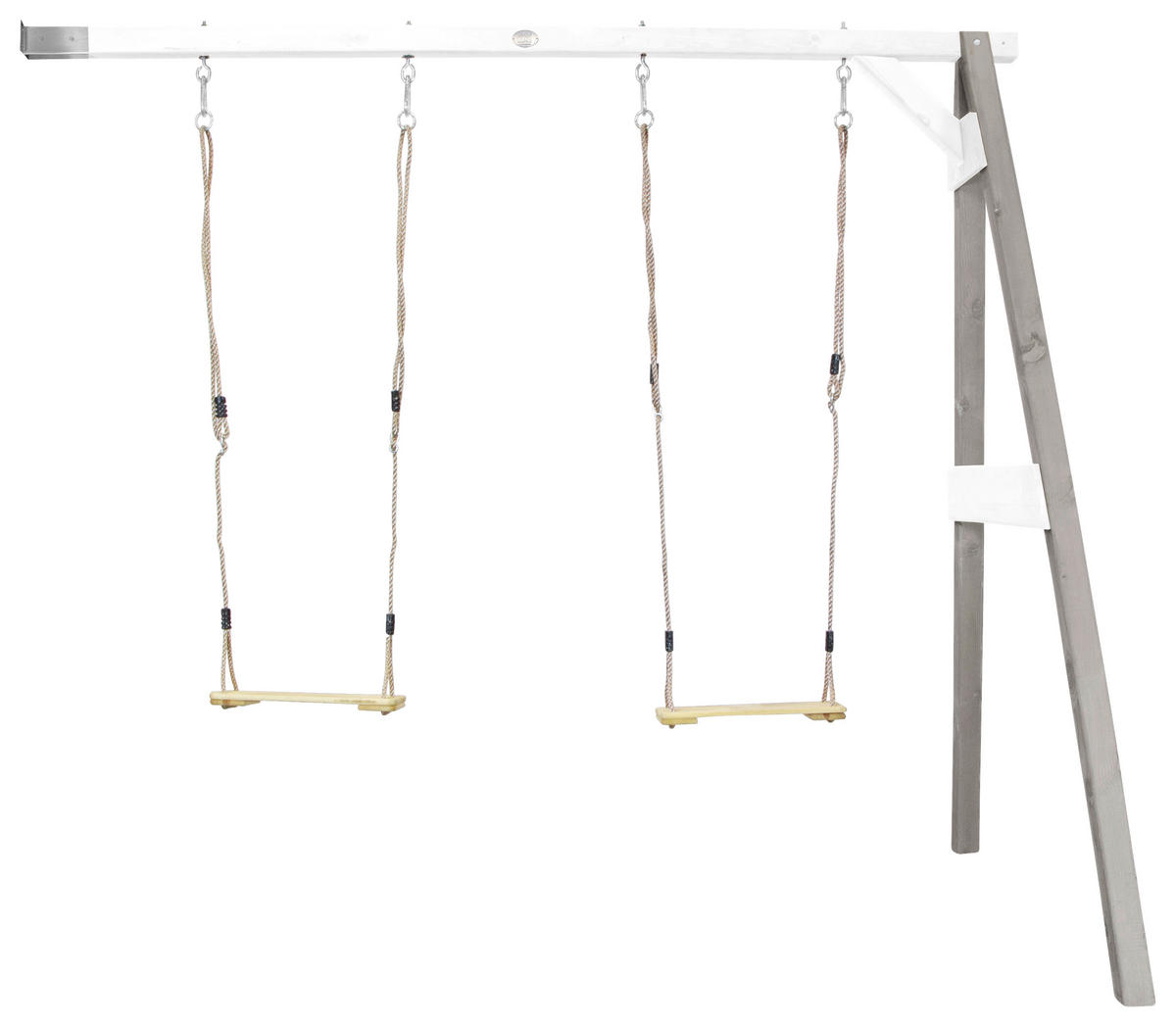 AXI Doppel-Anbauschaukel grau B/H/L: ca. 244x207x160 cm Doppel-Anbauschaukel - weiß/grau (160,00/244,00/207,00cm) - AXI