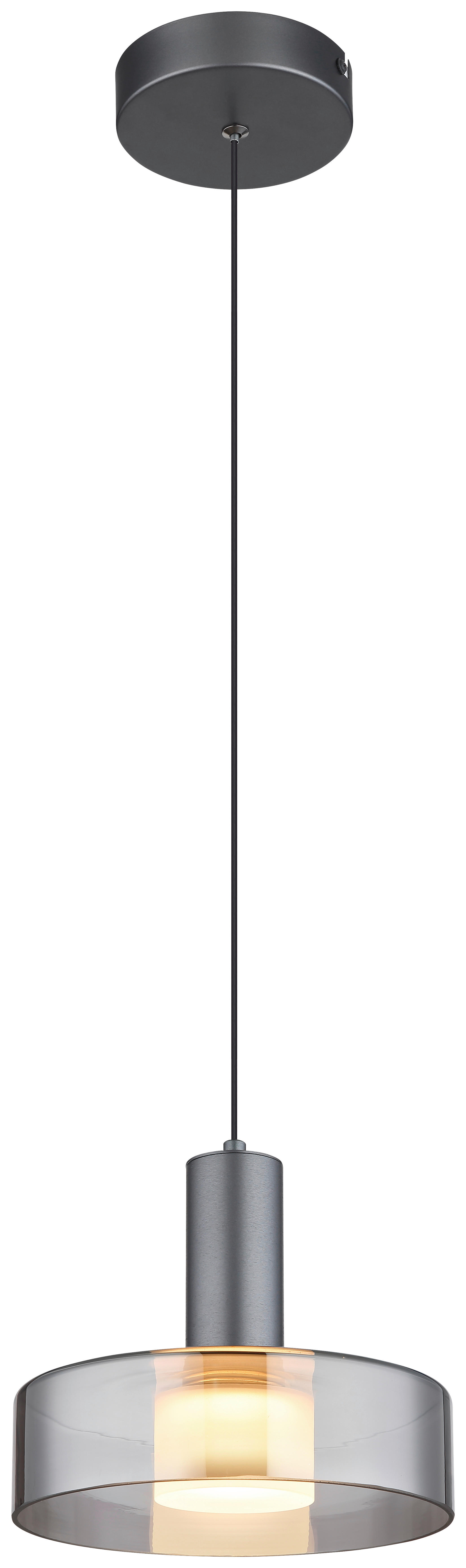GLOBO Pendelleuchte grau Metall Glas Aluminium H/D: ca. 150x22 cm 1.0 Brennstellen GRANT - grau (22,00/150,00cm) - GLOBO