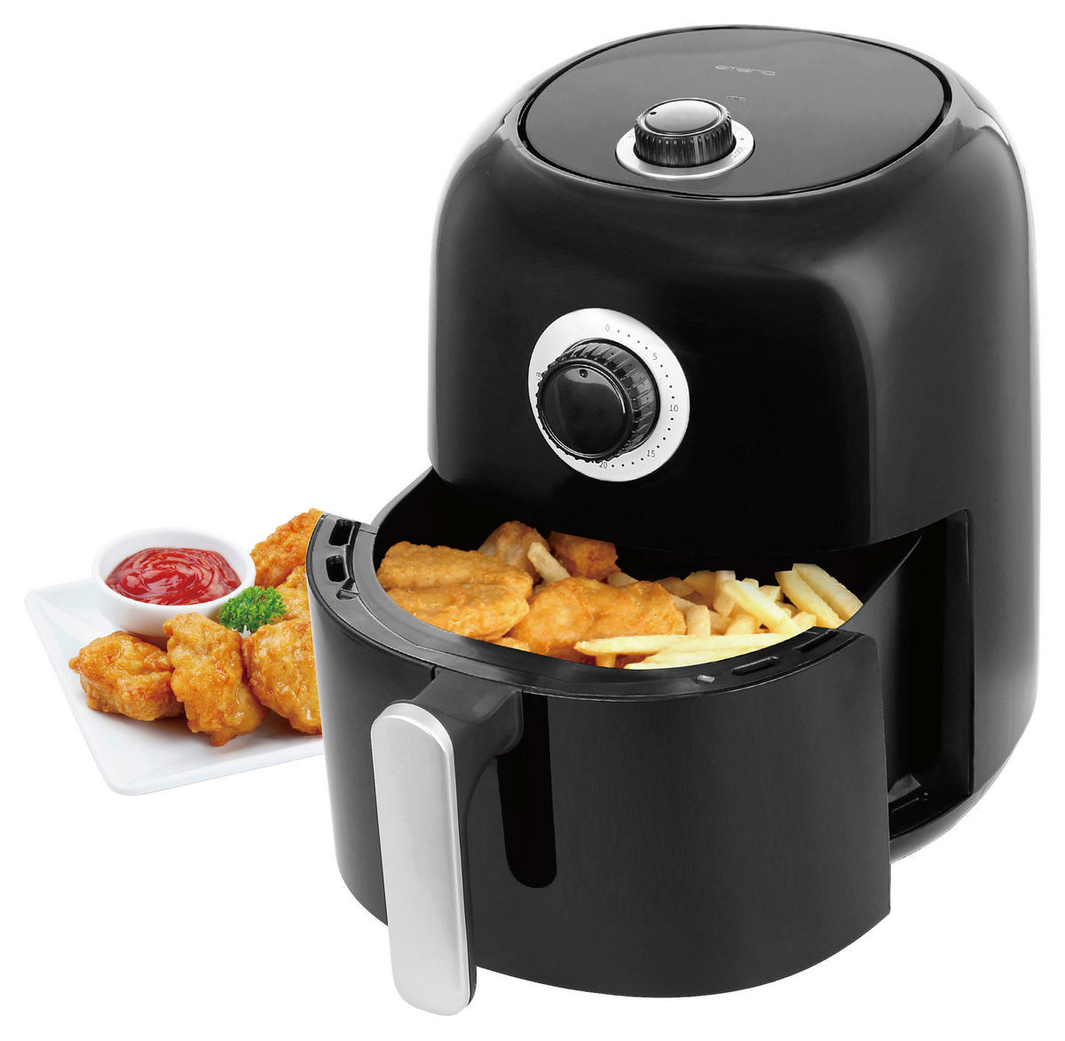 Emerio Heißluftfritteuse AF-125770 schwarz Kunststoff B/H/T: ca. 29,5x30,2x24,5 cm ca. 3 l Heißluftfritteuse AF-125770 - schwarz (29,50/30,20/24,50cm) - Emerio