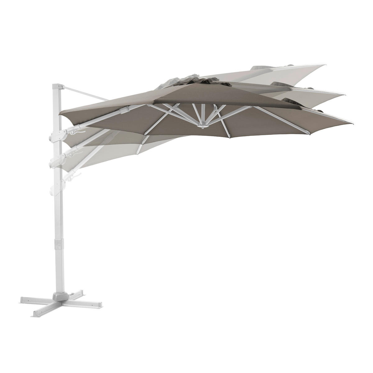 AXI Outdoor Living Ampelschirm Cyrus weiß Metall B/H/L: ca. 300x250x300 cm Cyrus - weiß/taupe (300,00/300,00/250,00cm) - AXI Outdoor Living