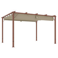 Outsunny Pergola natur Aluminium B/H/L: ca. 300x232x382 cm Pergola - natur (382,00/300,00/232,00cm) - Outsunny