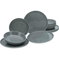 CreaTable Tafelservice Chef Collection grau Porzellan 12 tlg. Chef Collection - grau - CreaTable
