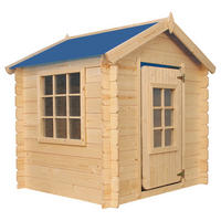 Timbela Kinderspielhaus M570M blau B/H/L: ca. 114x121x111 cm M570M - blau/natur (111,00/114,00/121,00cm) - Timbela