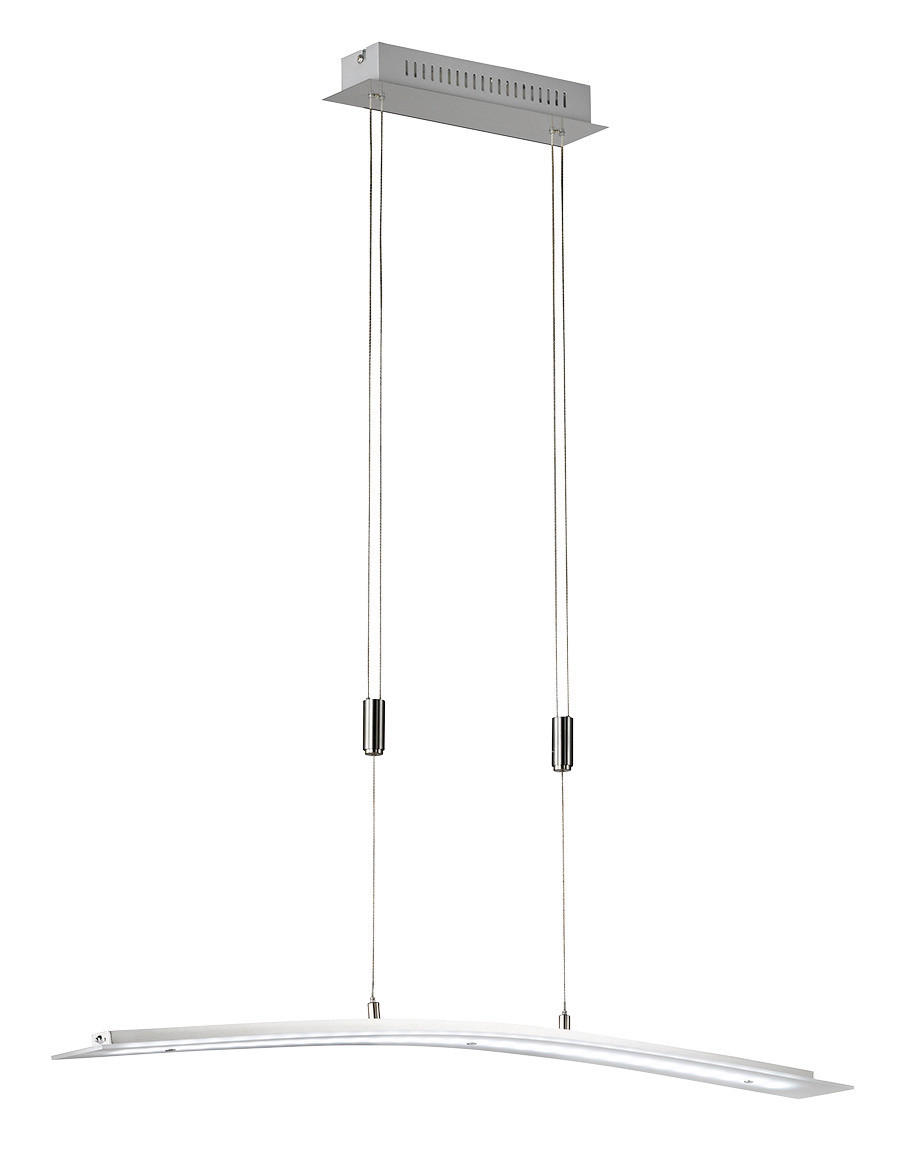 Fischer & Honsel LED-Pendelleuchte 60162 Chrom nickel matt Acryl Metall B/H/T: ca. 90x150x9 cm 1.0 Brennstellen Metis - nickel matt/Chrom (90,00/150,00/9,00cm) - Fischer & Honsel
