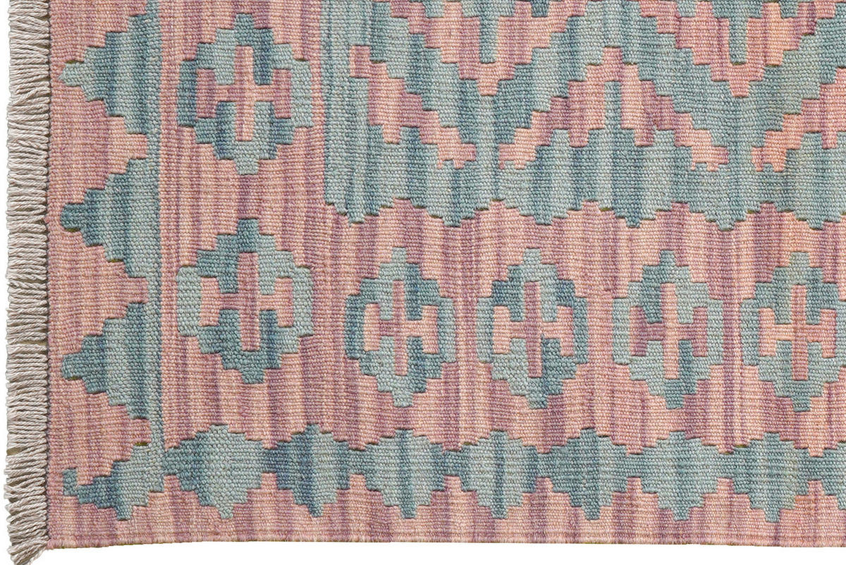 PersaTepp Teppich Kelim Gashgai rosa B/H/L: ca. 84x1x121 cm Kelim Gashgai - grün/rosa (121,00/84,00/1,00cm) - PersaTepp