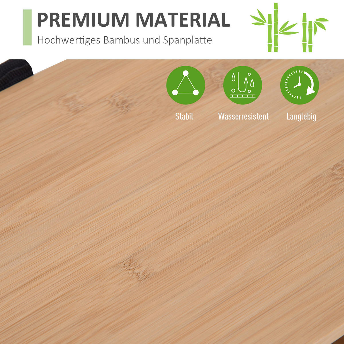 Badezimmerschrank natur Bambus B/H/L: ca. 26x92x50 cm Badezimmerschrank - natur (50,00/26,00/92,00cm) - HOMCOM