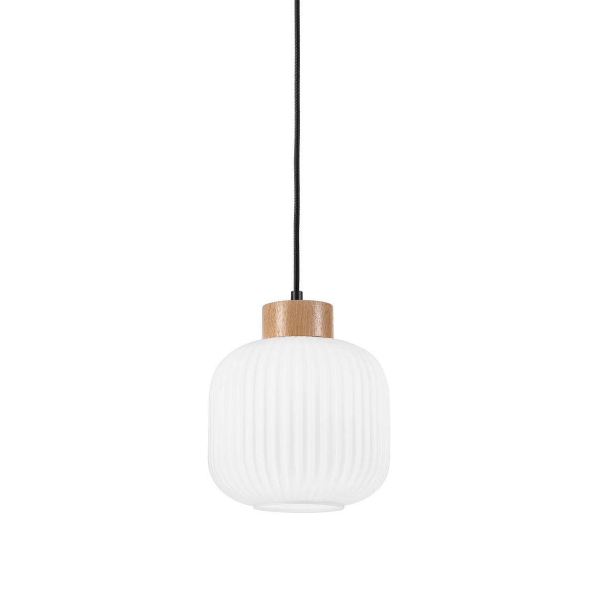 Lamkur Hängeleuchte weiß Eiche Glas Holz B/H/L: ca. 20x105x20 cm 1.0 Brennstellen HARMONY - Eiche/weiß (20,00/20,00/105,00cm) - Lamkur