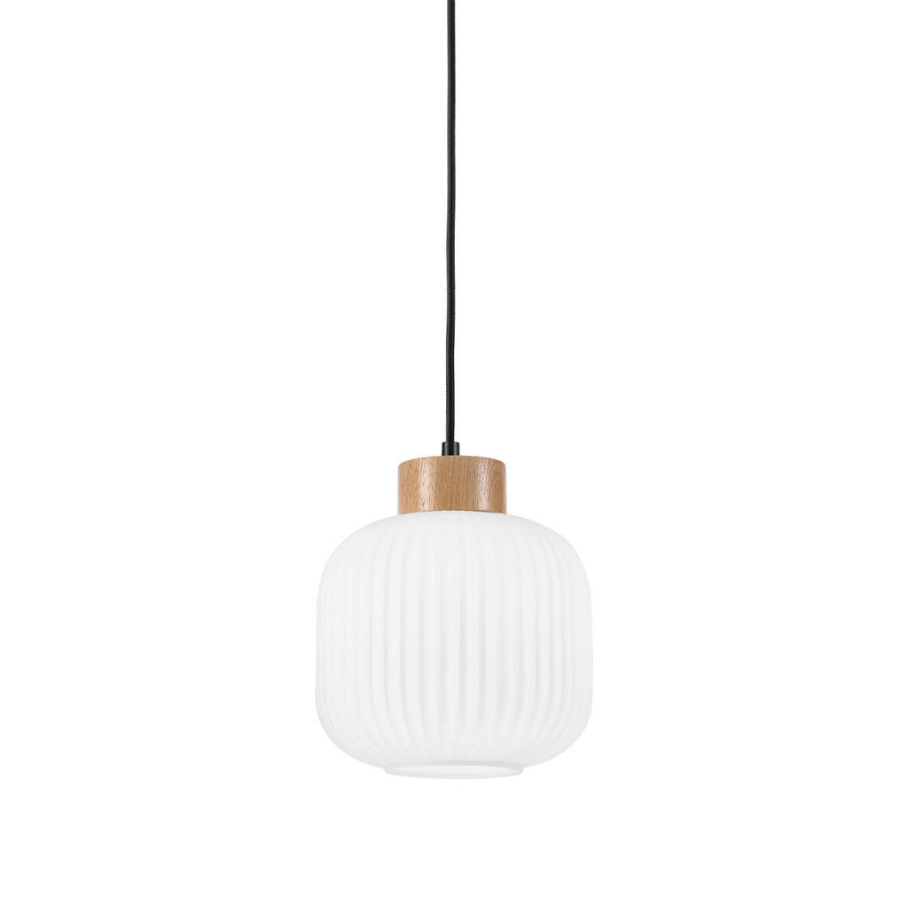 Thumbnail - Lamkur Hängeleuchte weiß Eiche Glas Holz B/H/L: ca. 20x105x20 cm 1.0 Brennstellen