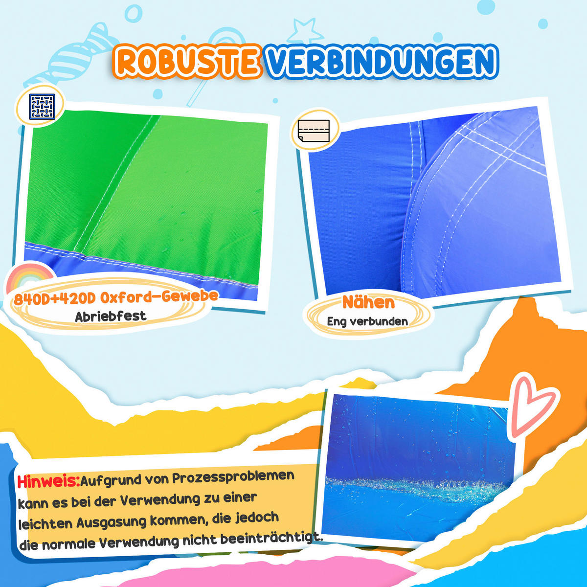 Outsunny Hüpfburg bunt B/H/L: ca. 280x330x200 cm Hüpfburg - bunt (200,00/280,00/330,00cm) - Outsunny