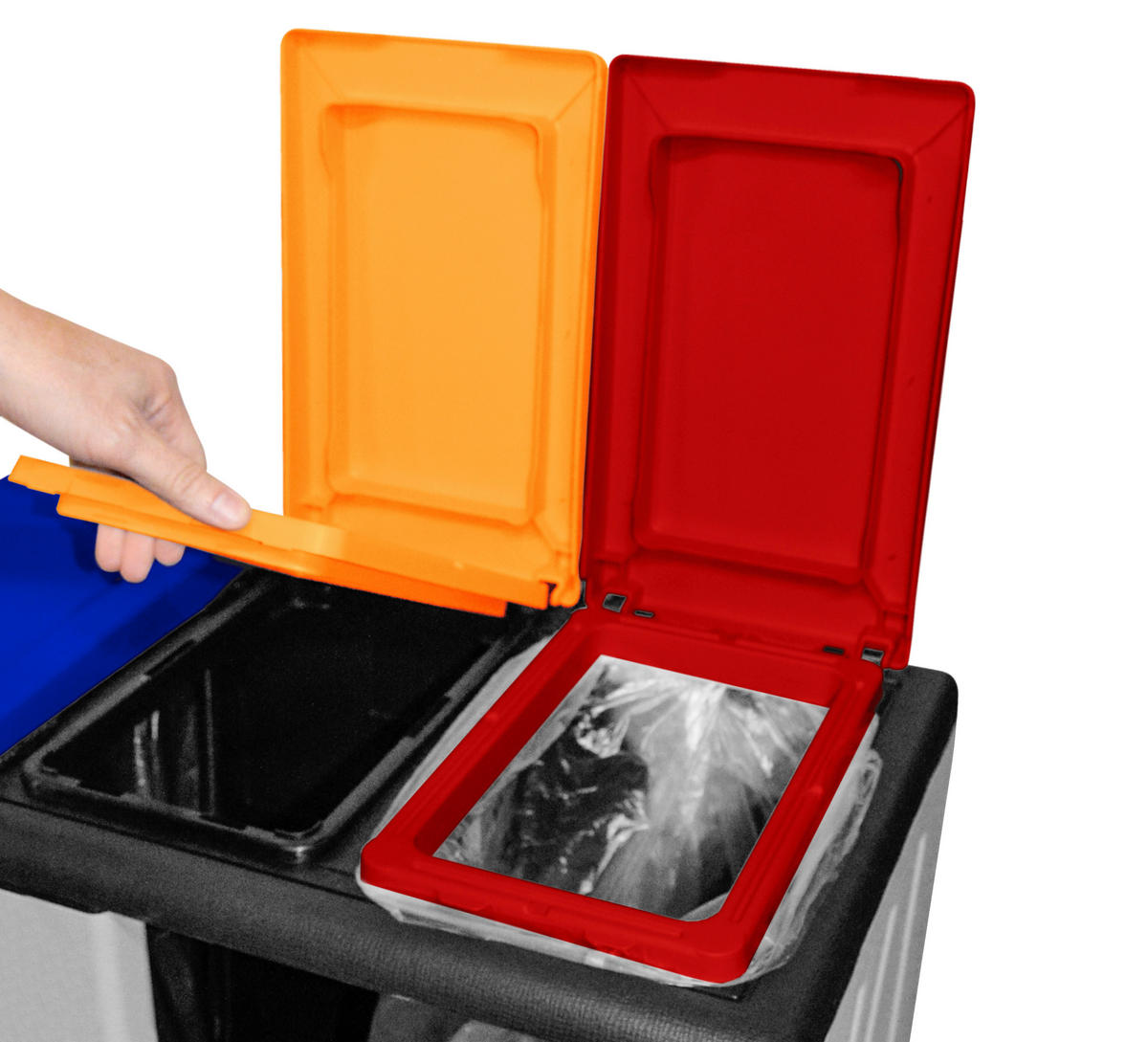 ArtPlast Mülltrennungsschrank Idea hellgrau Kunststoff B/H/T: ca. 68x90x37 cm Idea - hellgrau (68,00/90,00/37,00cm) - ArtPlast
