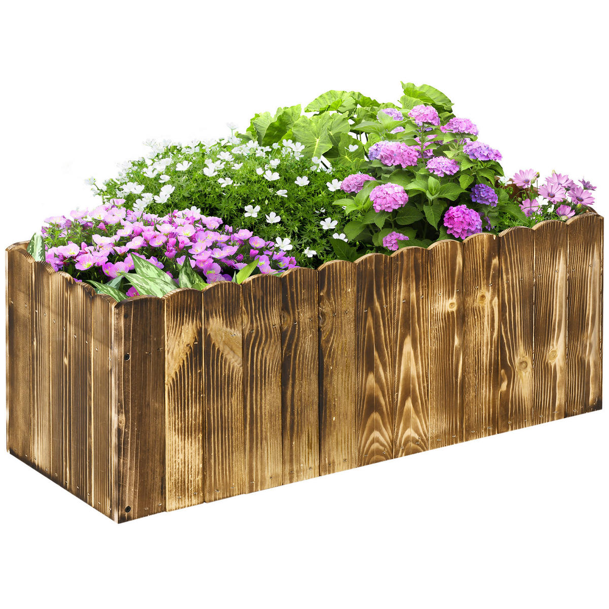 Outsunny Hochbeet mit Holzplatte braun Holz B/H/L: ca. 33x30x80 cm Hochbeet 845-106 - braun (80,00/33,00/30,00cm) - Outsunny