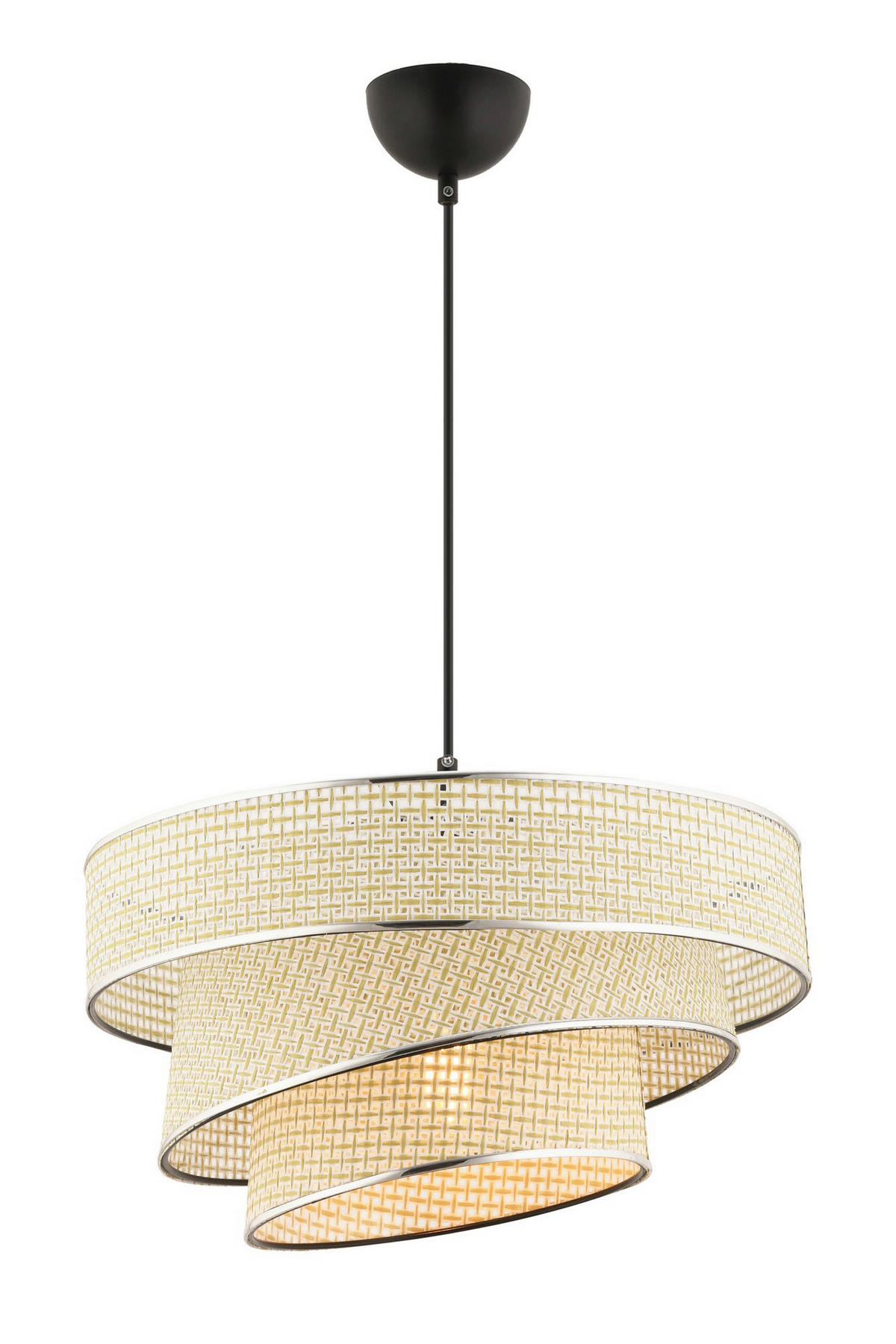 Opviq Pendelleuchte creme silber Baumwolle Metall B/H/L: ca. 40x72x40 cm E27 1 Brennstellen Couper Hazeran - creme/silber (40,00/40,00/72,00cm) - Opviq