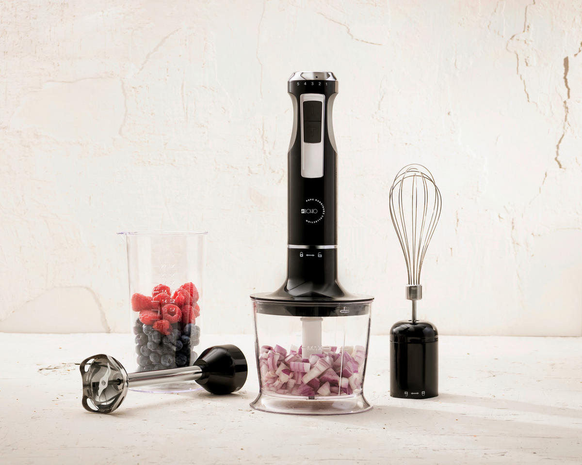 BERGNER Stabmixerset schwarz silber Edelstahl EL BOHIO - schwarz/silber - BERGNER