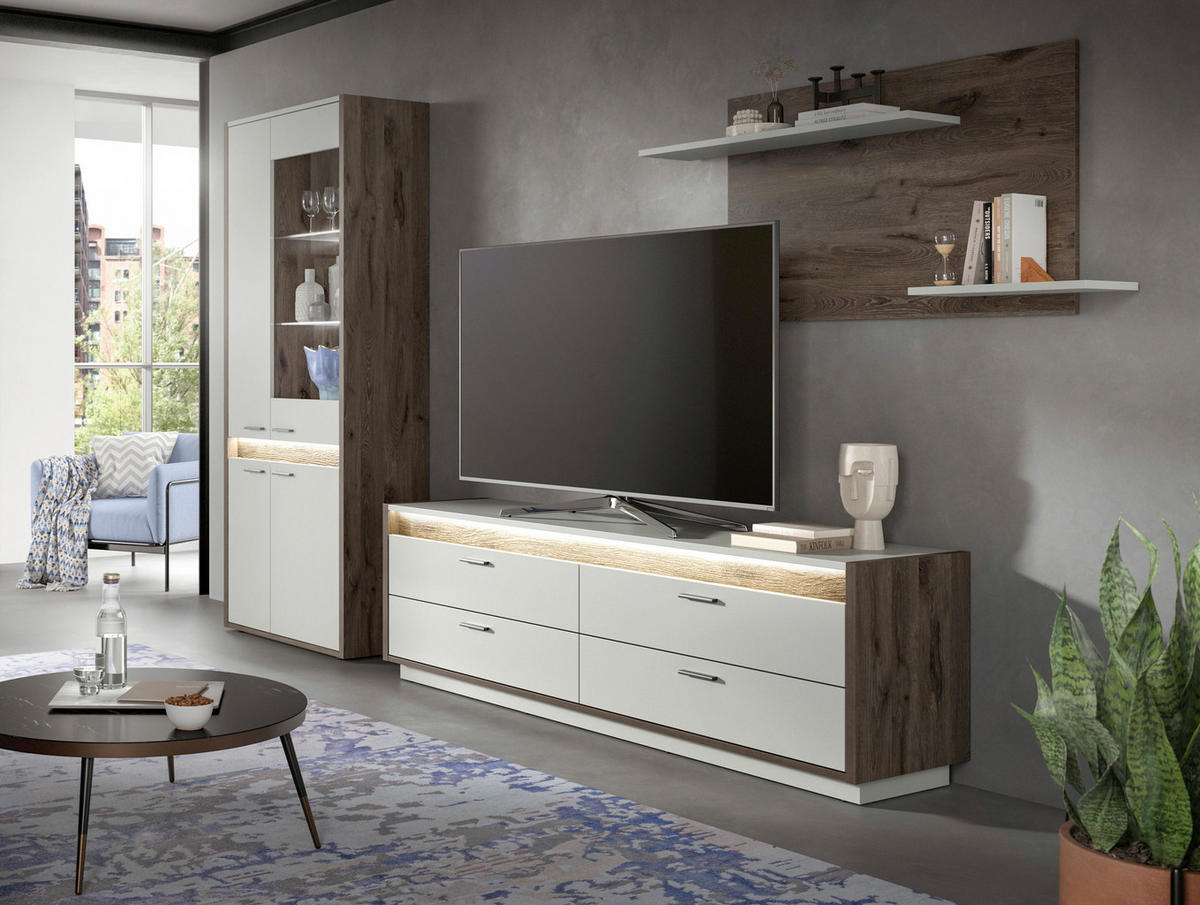 Wandboard Falcona Nox Oak Nachbildung hellgrau B/H/T: ca. 64x135x22 cm Falcona - hellgrau (64,00/135,00/22,00cm) - xonox.home