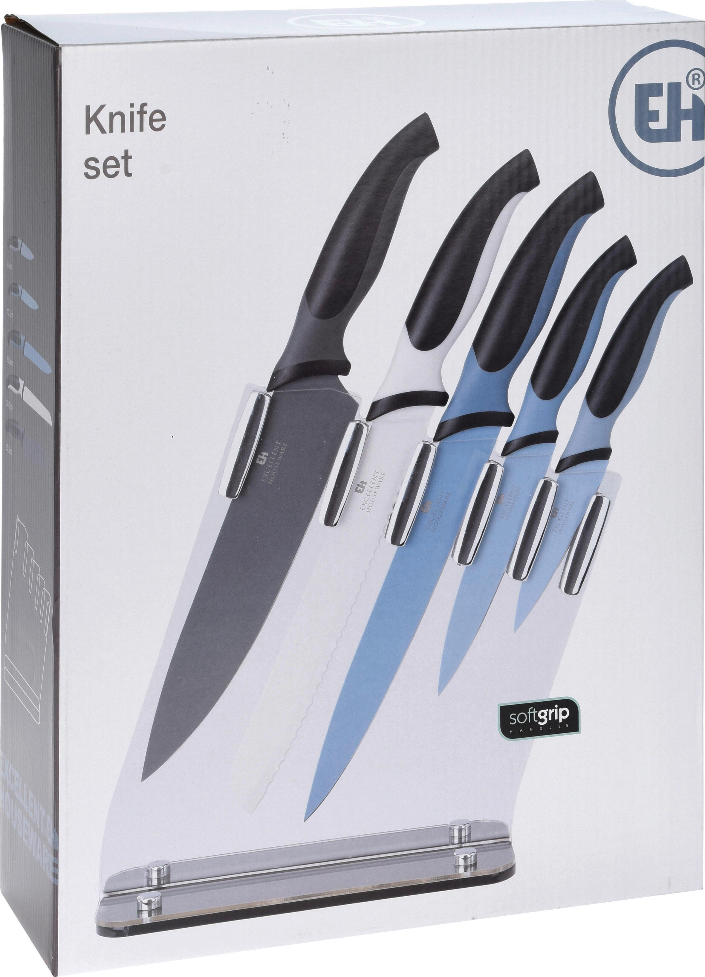 Household Blue Messerset mehrfarbig Edelstahl 5 tlg. Messerset_5tlg. - mehrfarbig (35,00/26,50/9,00cm) - Household Blue