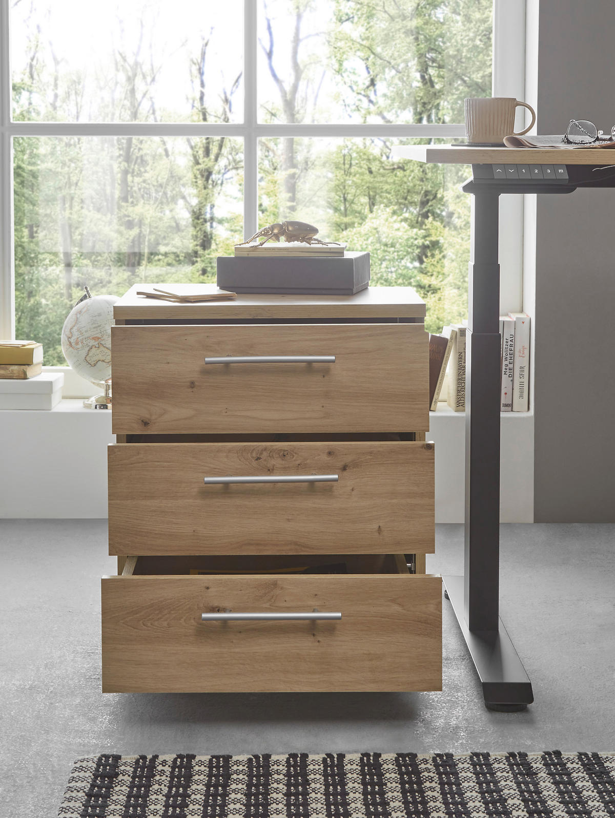 Rollcontainer Ben Eiche Artisan Nachbildung B/H/T: ca. 40x56x39 cm Ben - Eiche (40,00/56,00/39,00cm)