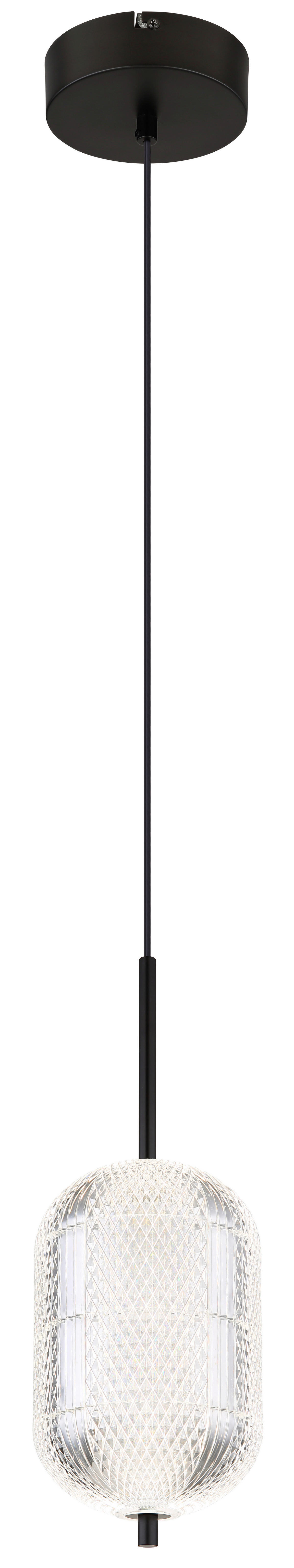 GLOBO LED-Pendelleuchte schwarz Metall H/D: ca. 120x15 cm KURIUS - schwarz (15,00/120,00cm) - GLOBO