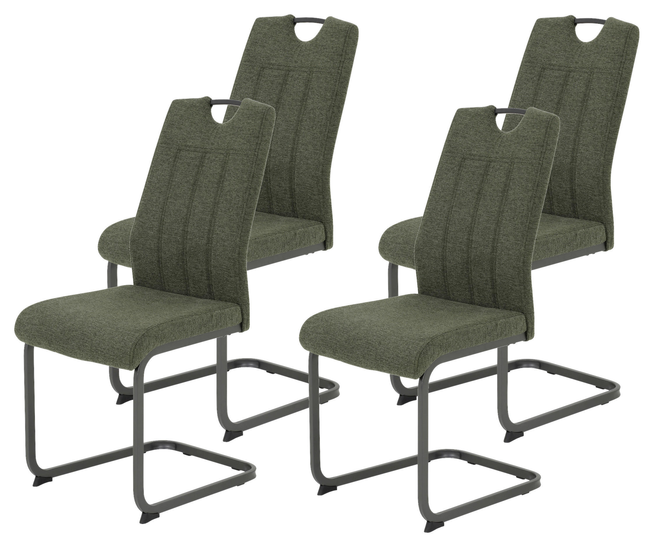 Stuhl 4er Set BRITTA grün grau Webstoff Metall B/H/T: ca. 44x100x59 cm 4er Set BRITTA - grün/grau (44,00/100,00/59,00cm) - Hela