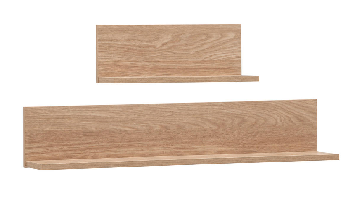 Regal Visby, 2er-Set Eiche Nachbildung B/H/T: ca. 80x15,7x17,3 cm Visby, 2er-Set - Eiche (80,00/15,70/17,30cm) - Schildmeyer