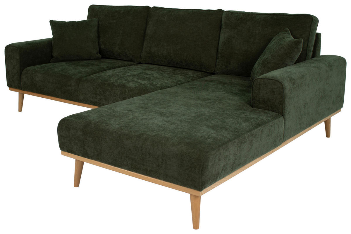 Polsterecke Wood grün Microfaser B/H/T: ca. 259x90x191 cm Wood - Eiche/grün (259,00/90,00/191,00cm)
