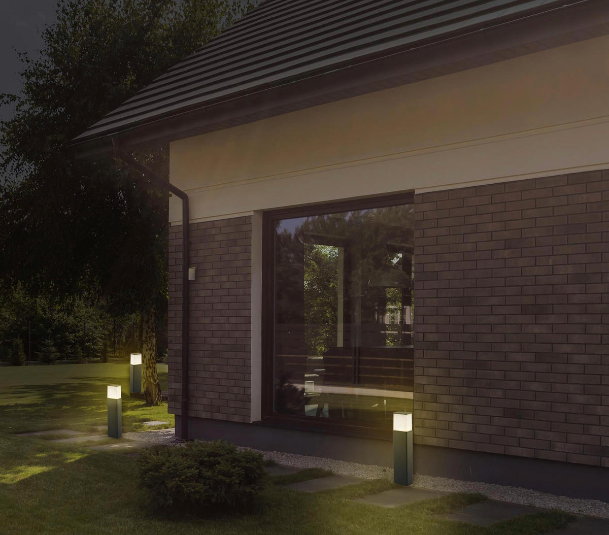 Näve Leuchten LED-Außenwandleuchte 1250697 anthrazit Aluminium Kunststoff B/H/L: ca. 12,5x50x7 cm LED Außensockelleuchte Vigo mit LED - anthrazit (7,00/12,50/50,00cm) - Näve Leuchten
