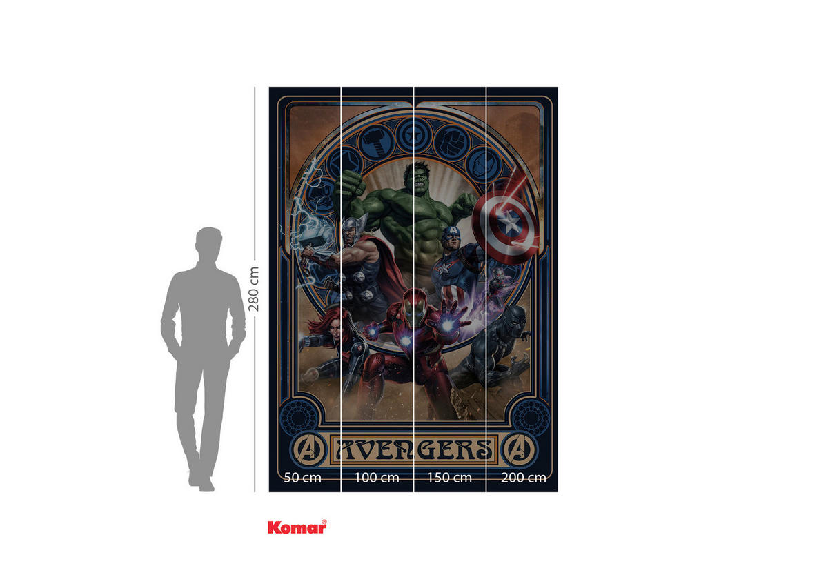Komar Fototapete Avengers Ornament IADX4-068 B/H: ca. 200x280 cm Avengers Ornament IADX4-068 - (200,00/280,00cm) - Komar