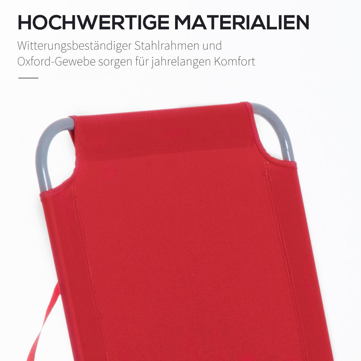 Outsunny Sonnenliege rot Polyester B/H/L: ca. 55x24x187 cm Sonnenliege - rot (187,00/55,00/24,00cm) - Outsunny