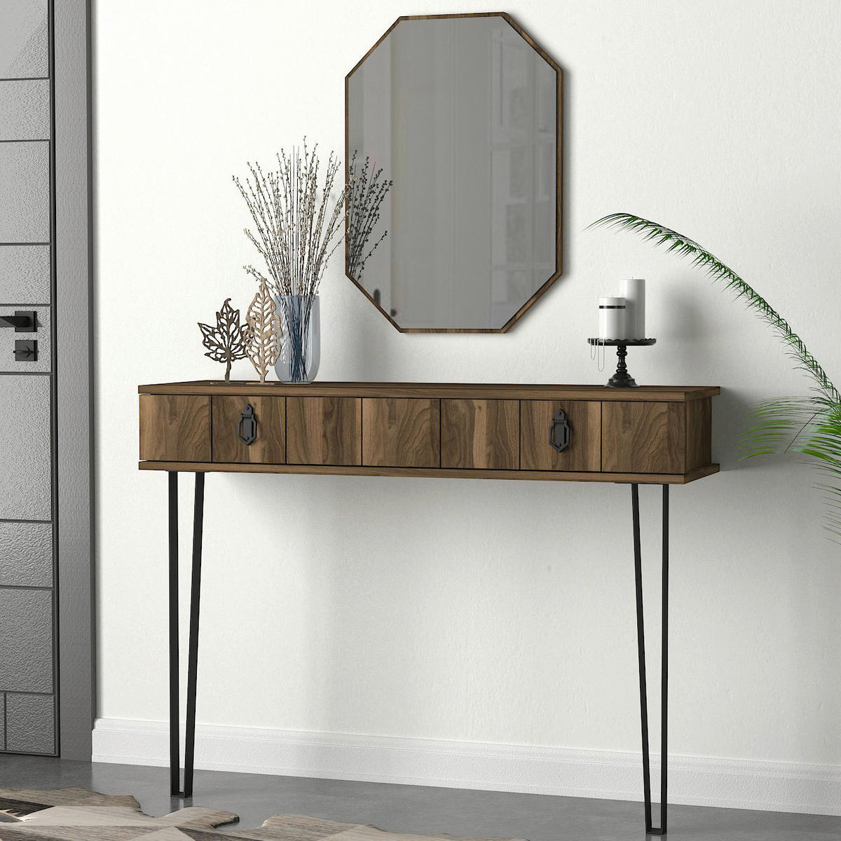 Konsolentisch Lost walnuss Nachbildung Spanplatte B/H/T: ca. 120x90x36 cm Lost - walnuss (120,00/90,00/36,00cm) - moebel17