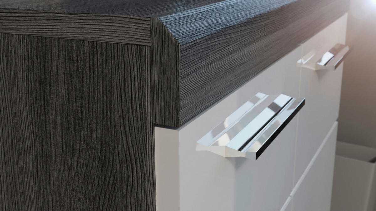 Kommode SCOUT Rauchsilber Nachbildung weiß Hochglanz B/H/T: ca. 120x85x37 cm SCOUT - weiß (120,00/85,00/37,00cm) - xonox.home