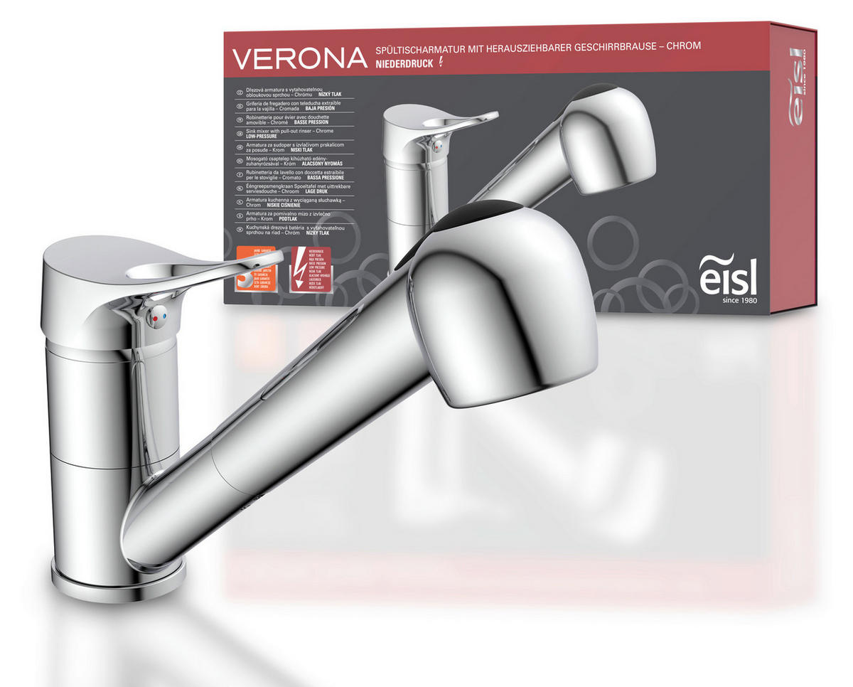 Spültisch-Armatur Verona Niederdruck Chrom Spültischarmatur_Verona chrom - Chrom (5,00/17,00/24,00cm) - Eisl