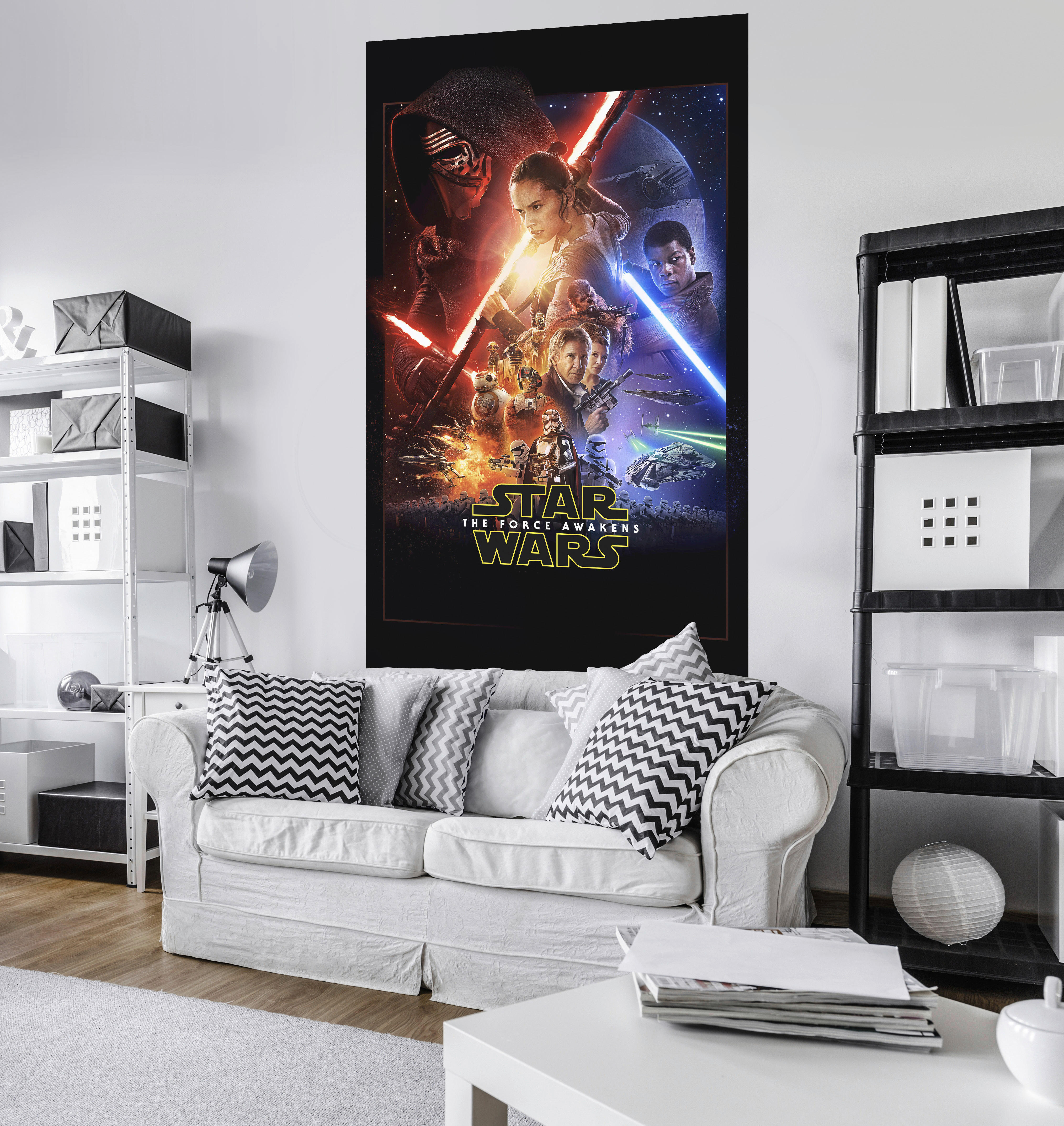 Komar Fototapete Star Wars EP7 Movie Poster B/L: ca. 120x200 cm Star Wars EP7 Movie Poster - (120,00/200,00cm) - Komar