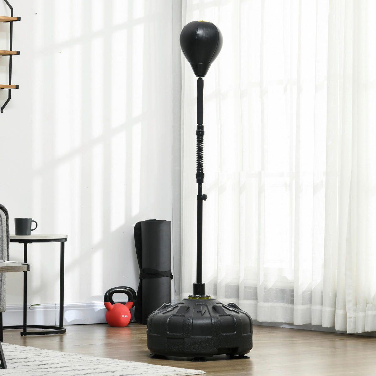 SPORTNOW Fitness-Zubehör schwarz Edelstahl B/H/L: ca. 48x48x180 cm Punchingball - schwarz (180,00/48,00/48,00cm) - SPORTNOW