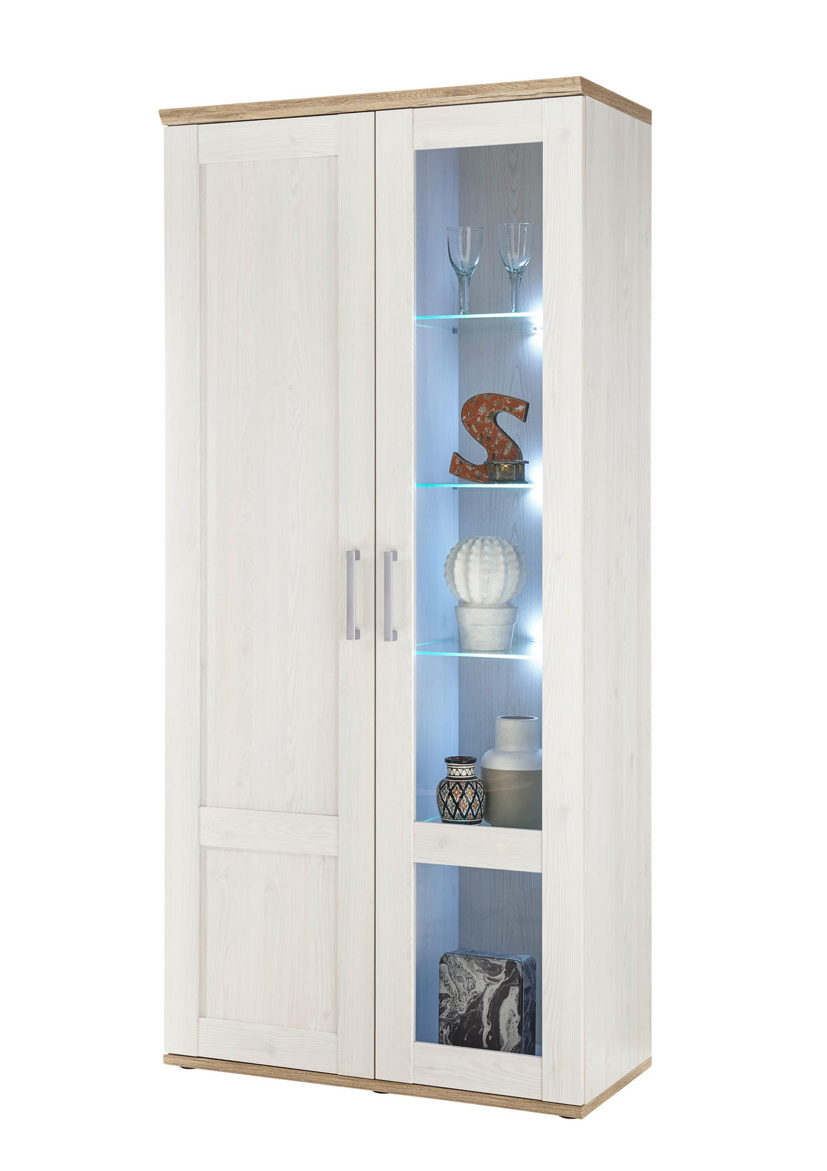 Vitrine Romance Sibiu Lärche Nachbildung San-Remo Nachbildung B/H/T: ca. 93x202x46 cm Romance - (93,00/202,00/46,00cm)