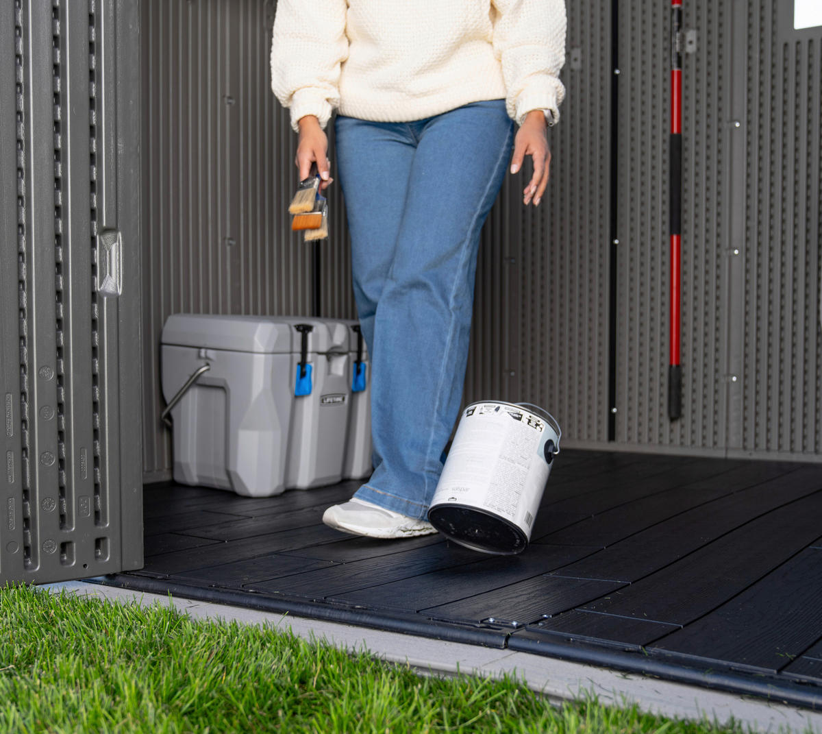 Lifetime Gerätehaus Ohio grau B/H/L: ca. 283,5x264,4x214,1 cm Ohio - grau (214,10/283,50/264,40cm) - Lifetime