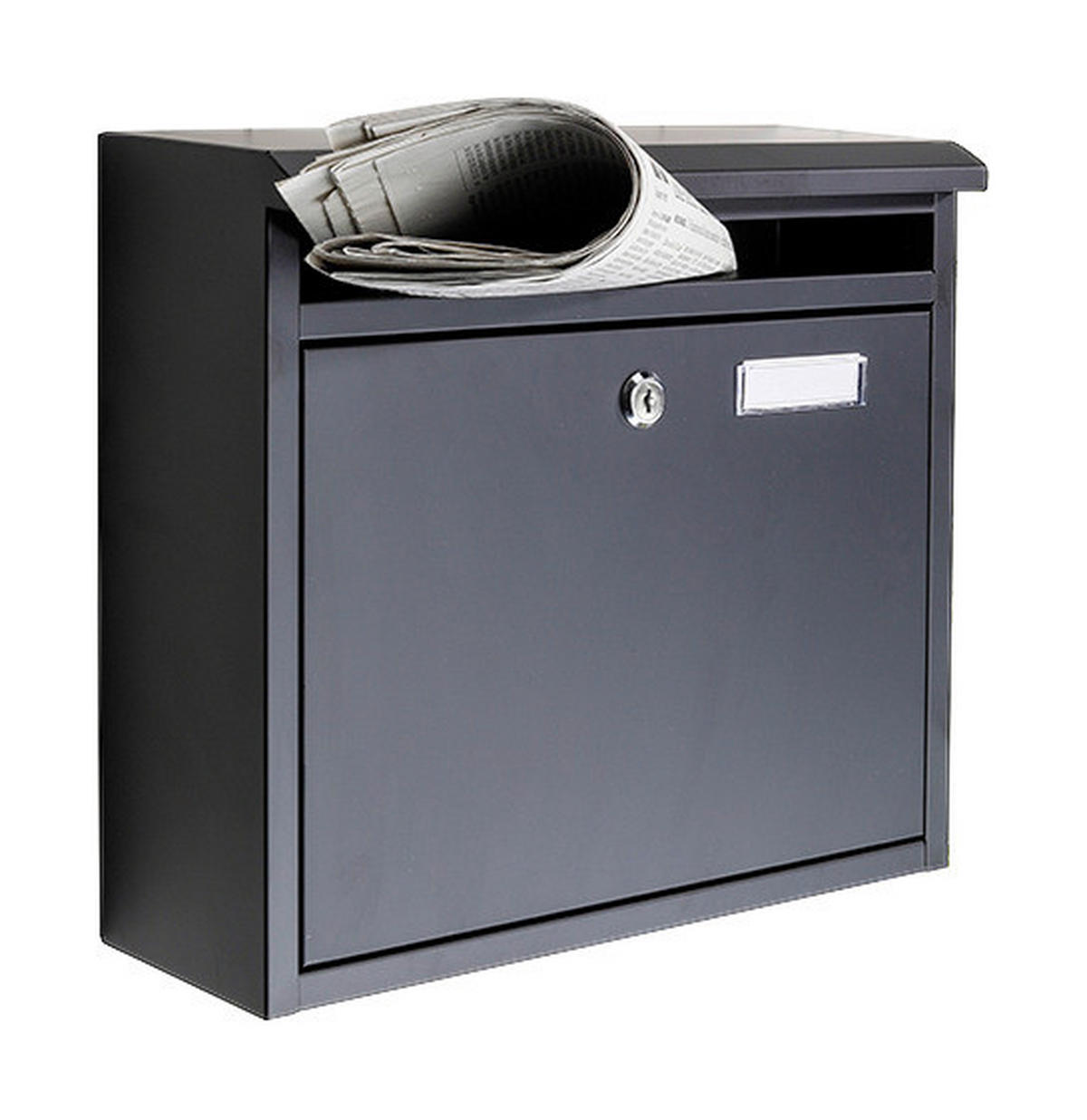 HI Briefkasten schwarz B/H/T: ca. 36x32x12 cm Briefkasten_Metall schwarz - schwarz (36,00/32,00/12,00cm) - HI